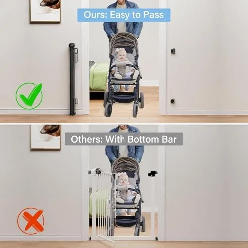 3m Portão Grade Retrátil de Proteção para Bebês e Cachorros, Portaozinho de Escada Instalação Sem Furos, Trava Dupla,Operação com uma mão,Portao Segurança Bebê Pet, Cercado para Cachorros（preto）