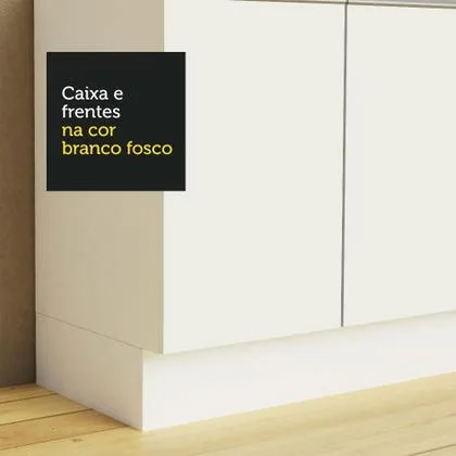 Cozinha Completa 100% MDF Madesa Smart 250 cm Modulada Com Balcão e Tampo