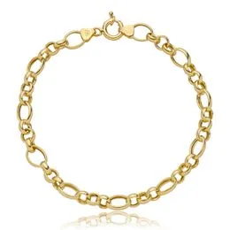 Pulseira de Ouro 10K Malha Elo Português Oca 19cm - PS23178