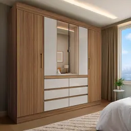 Guarda-Roupa Casal Lucca Premium 6 Portas Imbuia