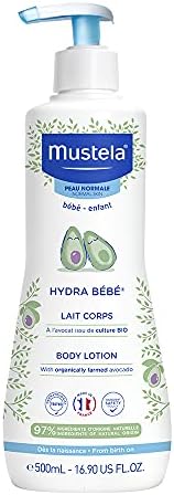 Mustela Hydra Bebê 500ml - Hidratante Infantil Corpo e Rosto - Feito com 97% de Ingredientes de Origem Natural e Hipoalergênico - Seguro Desde o Nascimento