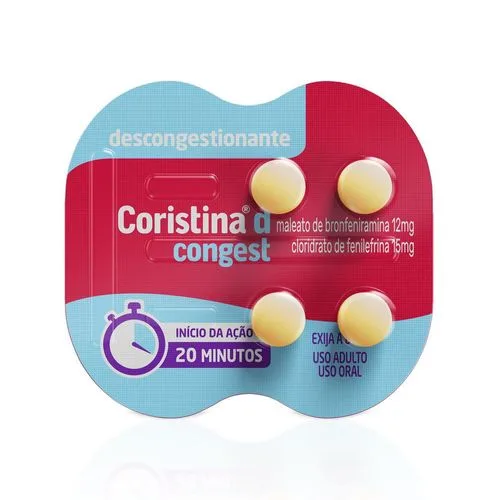 Coristina D Congest Descongestionante - Blister com 4 Comprimidos