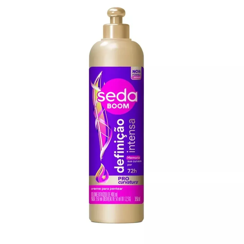 Creme para Pentear Definição Intensa 350ml Seda Boom Cabelos Cacheados Babosa e Abacate Creme para Pentear Seda Boom Definição Intensa 350ml
