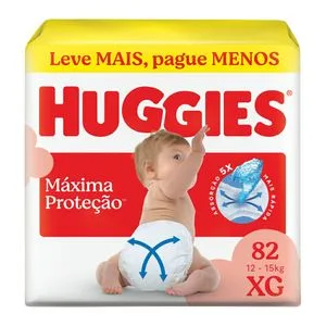 Fralda Descartável Huggies Máxima Proteção XG 82 Unidades