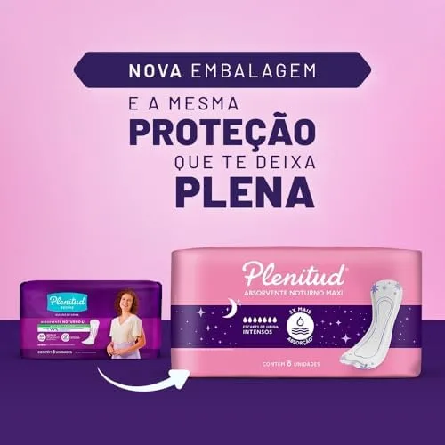 Absorvente Noturno Maxi Plenitud Femme para Escapes de Urina 8 un