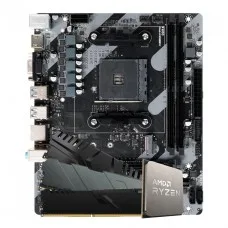 Kit Upgrade, AMD Ryzen 5 3400G, Placa Mãe Chipset A320, Memória DDR4 16GB