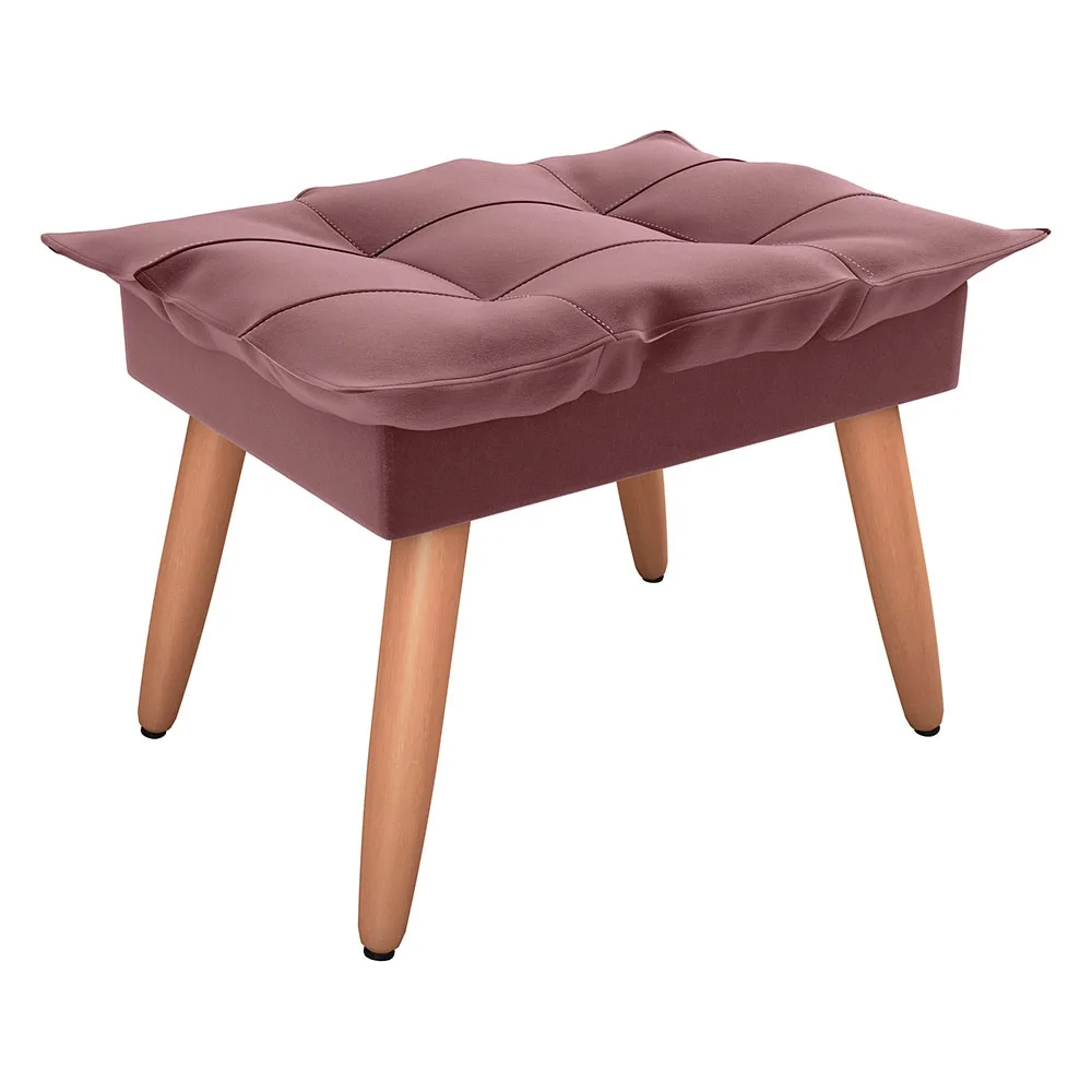 Puff Arezzo Veludo Rose - Matrix