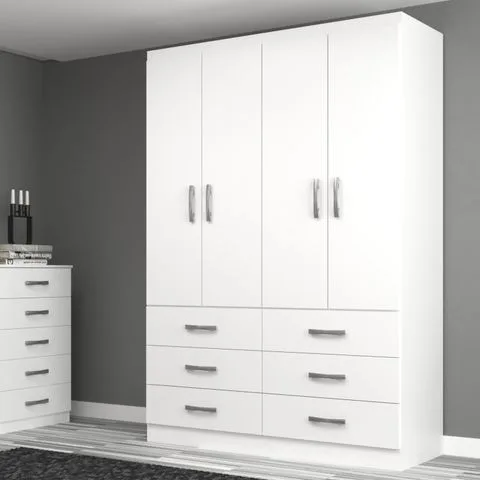 Guarda Roupa Casal 4 Portas 6 Gavetas Treviso Yescasa