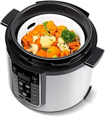 Midea Panela de Pressão Elétrica 6L com 12 receitas pré-programadas, 3 níveis de pressão e display digital, silenciosa e segura com 10 recursos de segurança, 220V