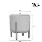 Cachepot Pequeno em Plástico 36x33x33cm Cimento Queimado Decore Japi