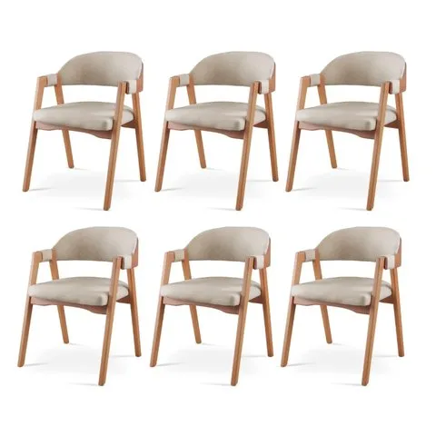 Kit 6 Cadeiras para Mesa de Jantar Gaia Yescasa