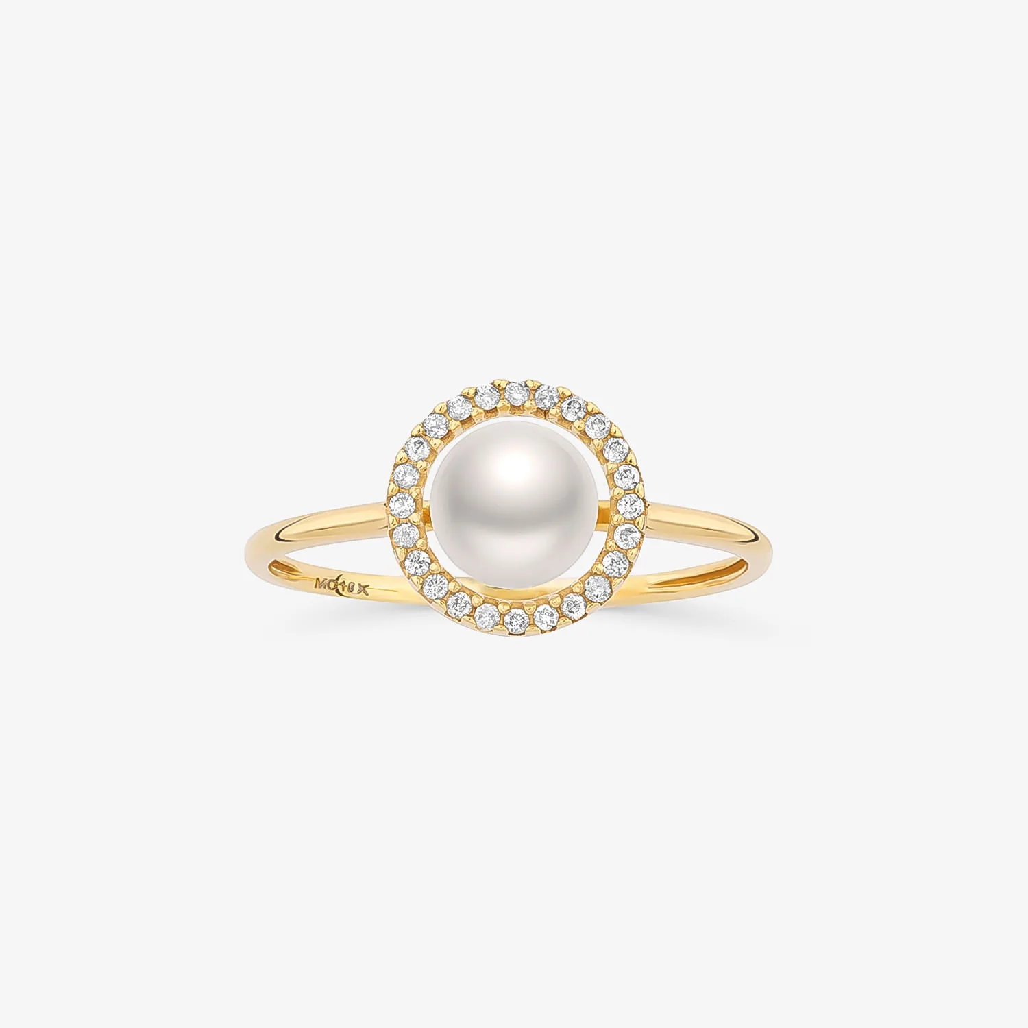 Anel Luna em Ouro Amarelo 18k com Pérola e Diamantes