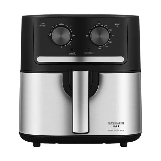 Fritadeira Air Fryer 5,5L Cyclone Preto e Inox Midea - 1735