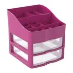 Kit Organizador de Cosméticos E Maquiagem 2 Gavetas Plástico Rosa 35,5x11,7x25,5cm - Nitron Kit Organizador de Cosméticos E Maquiagem 2 Gavetas Plástico Rosa 35,5x11,7x25,5cm - Nitron
