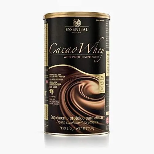 Cacao Whey Lata 30 Doses + 3 Amostras Exclusivas Essential Nutrition