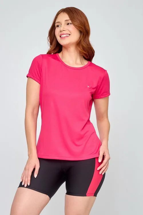 Top Esportivo Feminino Pink Furadinho