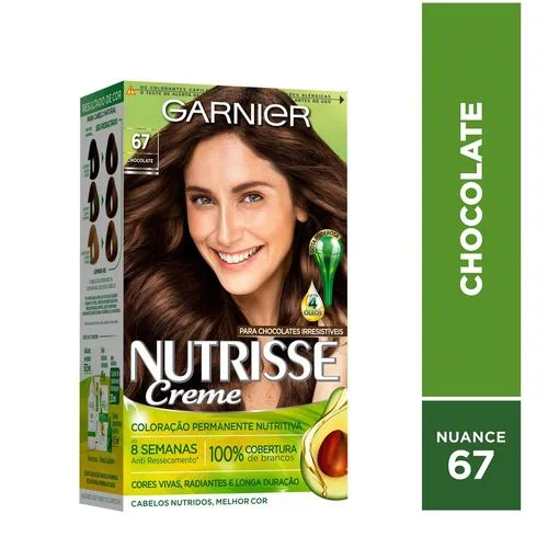 Tintura Permanente Nutrisse Creme 67 Chocolate Garnier – Alta Cobertura