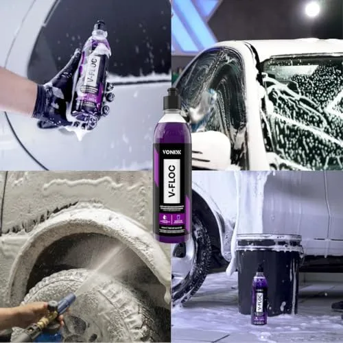 Kit Lavagem Automotiva Completa Vonixx Cera Carnauba Tok Final V-Floc Revitalizador de Plasticos intense240ml Sintra fast