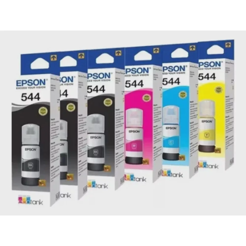 Kit com 6 refil de tinta 544 original 3 black + cyan + yellow + mag.