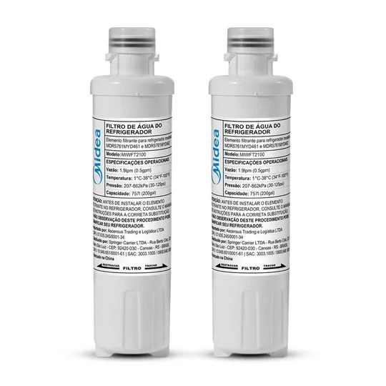 Kit 2 Unidades Filtro de Água para Geladeira Midea - 2202