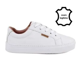Tenis Couro Legitimo Branco Feminino Casual