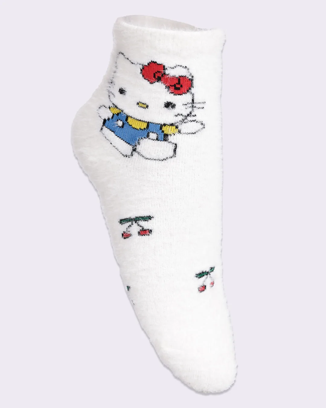 Meia Infantil Hello Kitty Peluciada Cano Médio Branca