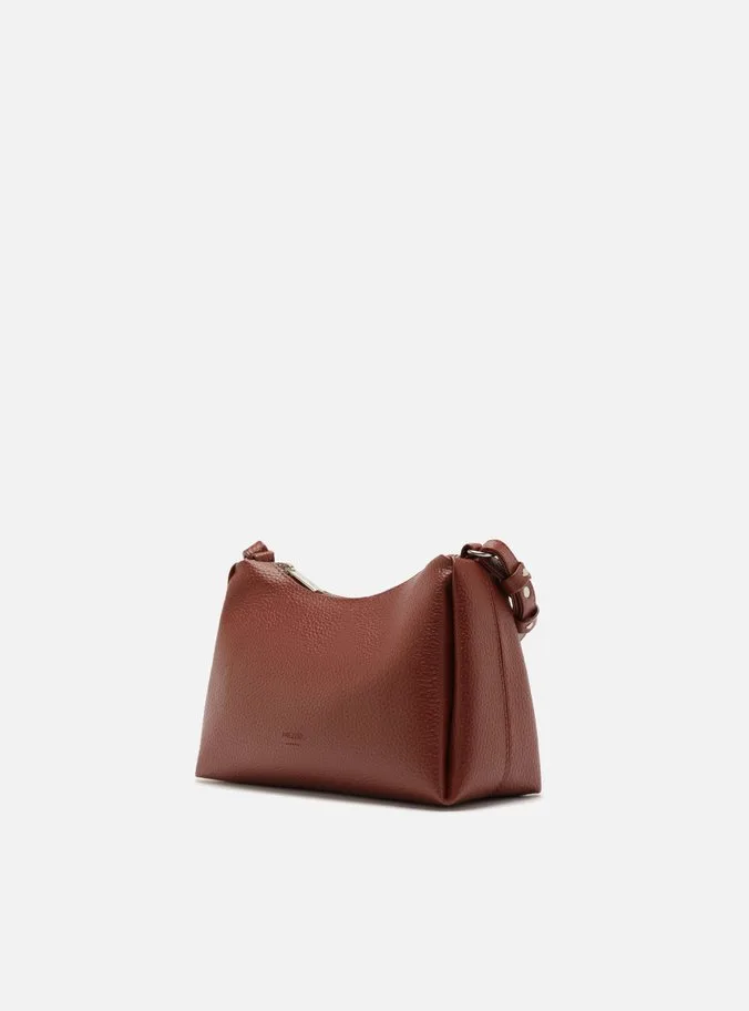 Bolsa Tiracolo Bordô Granulada Metais
