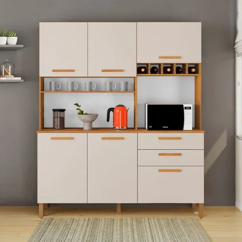 Armário de Cozinha 6 Portas 2 Gavetas 100% MDF Athenas Yescasa