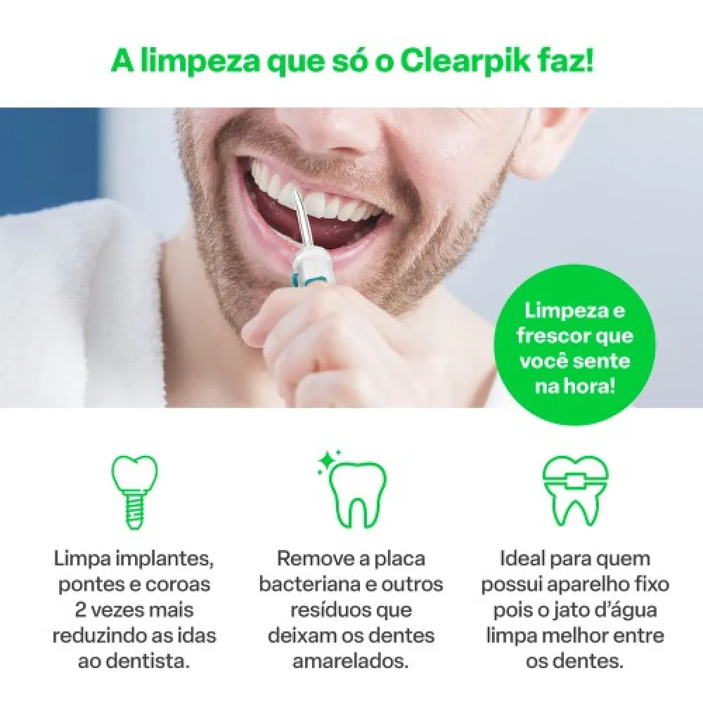 Irrigador Oral Profissional Clearpik Portable Limpeza