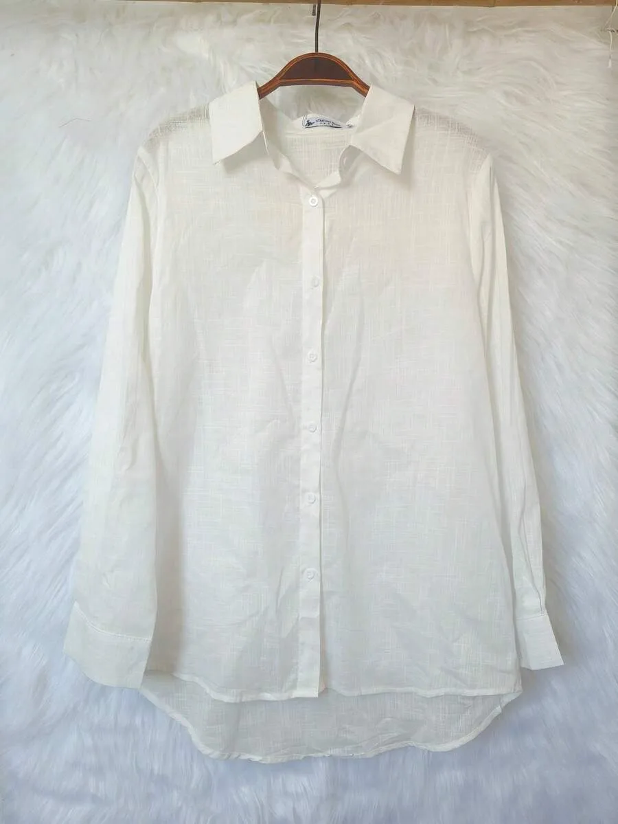 Camisa linho Manga Longa Feminina