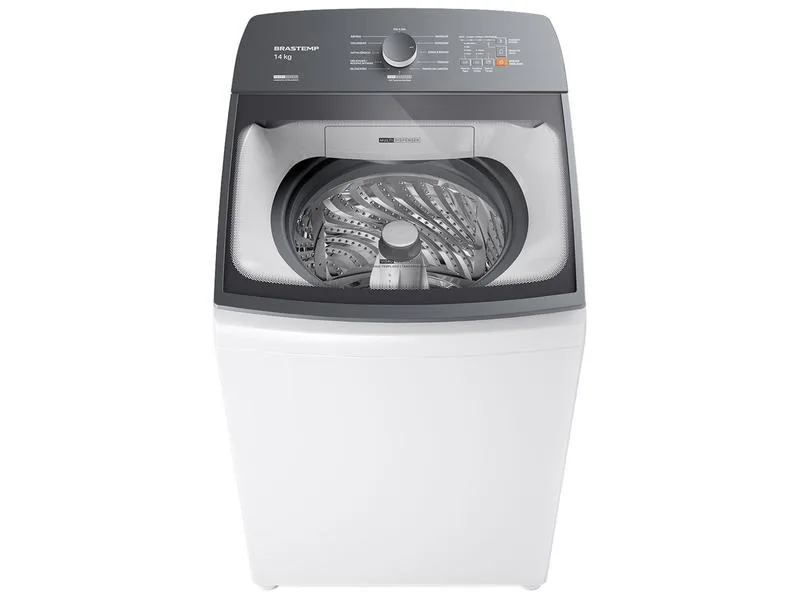 Lavadora de Roupas Brastemp 14kg Cesto Inox 12 Programas de Lavagem Branca BWJ14AB