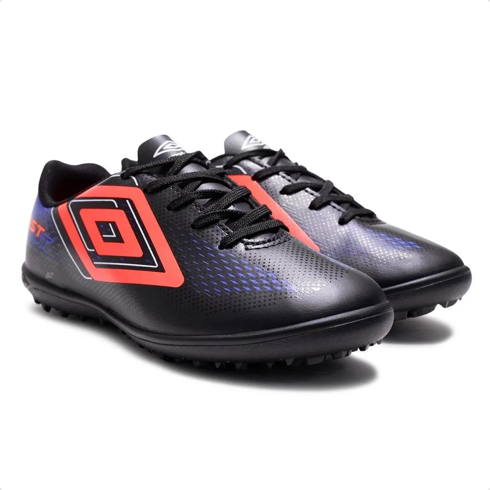 Chuteira Society Umbro Fast II Jr Preto/Coral