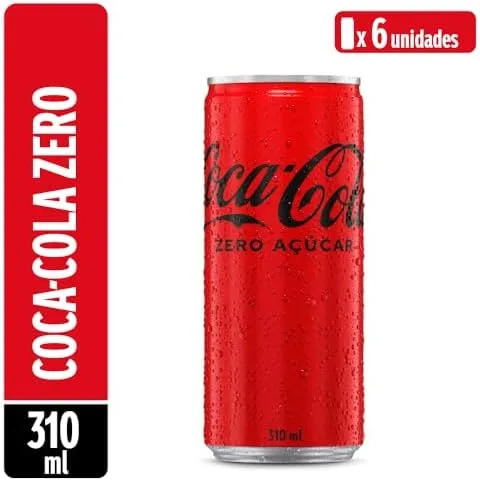 Pack de Coca Cola Sem Açúcar Lata 310ml 6 unidades
