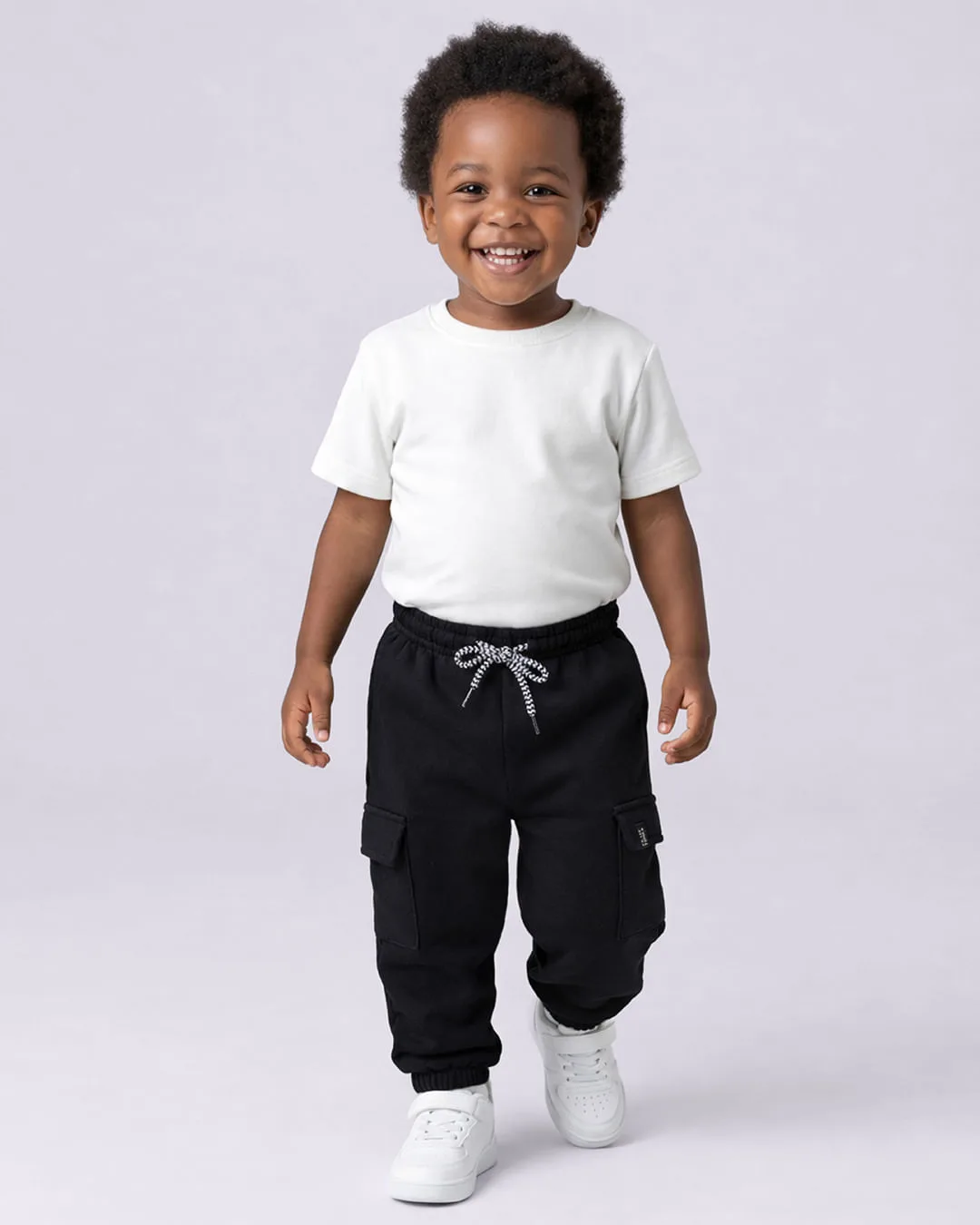 Calça Moletom Bebê Cargo Preta