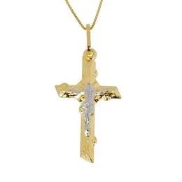 Pingente em Ouro 18K Crucifixo Trabalhado PG0858