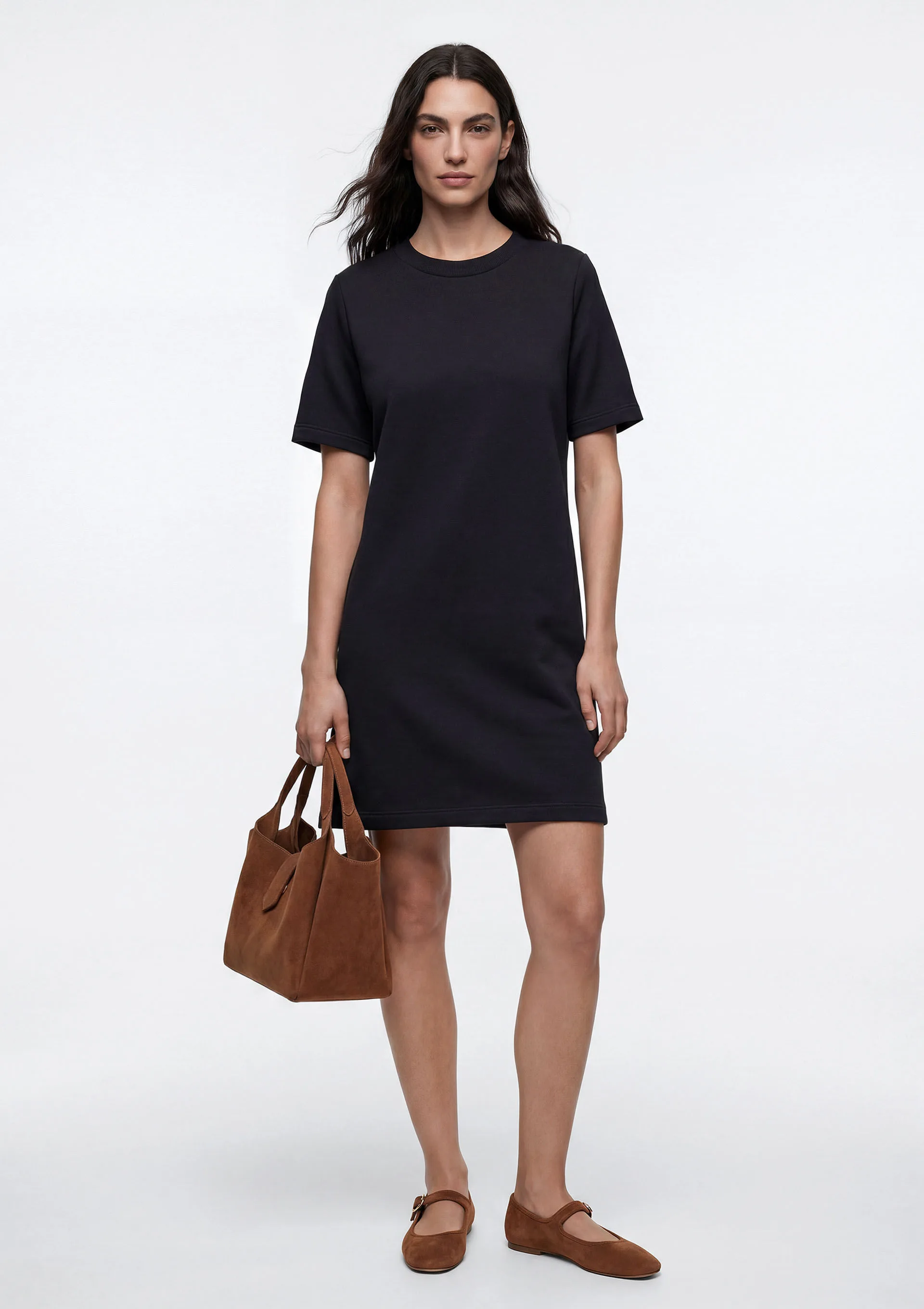 Vestido Curto Em Tricô - Preto