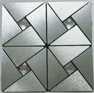 Pastilha de Alumínio 30x30cm AL1006 Prata Escovada Glass Mosaic