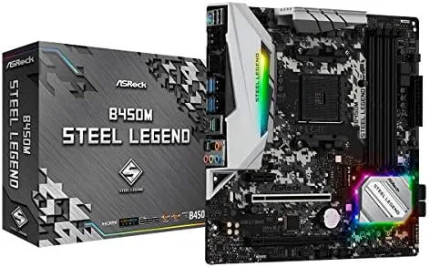 Placa Mãe AM4/USB 3.1/Type-C/Displayport, HDMI, ASRock, B450M Steel Legend