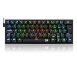 Teclado Mecanico Redragon Fizz Rgb Preto Usb-c Abnt2 Switch Azul K617-