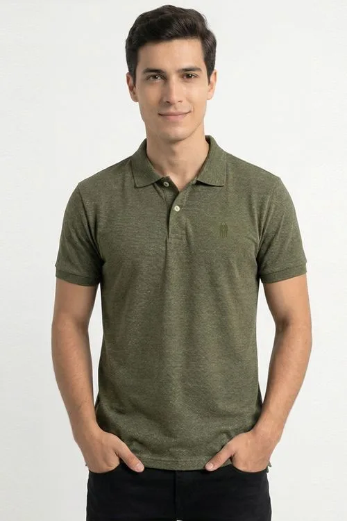 Polo Piquet Masculina Leve Confortável Polo Wear Verde Médio
