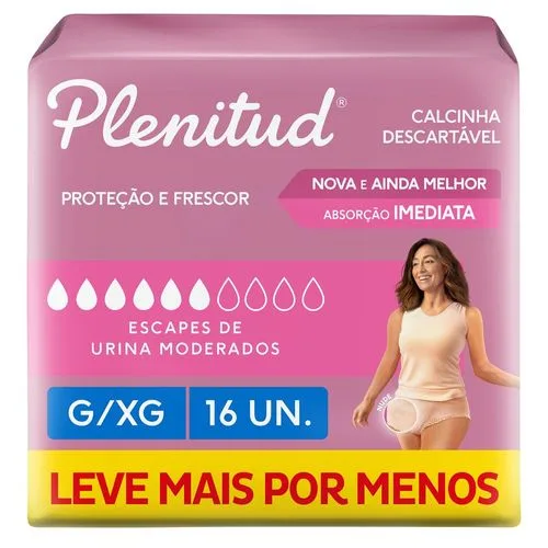 Roupa Íntima Plenitud Active G/Xg 16Un