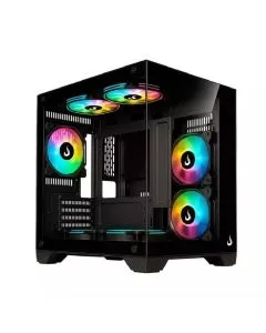 Gabinete Gamer Rise Mode Galaxy Glass M Mini Vidro Temperado USB 3.0 S/ Fan - Preto
