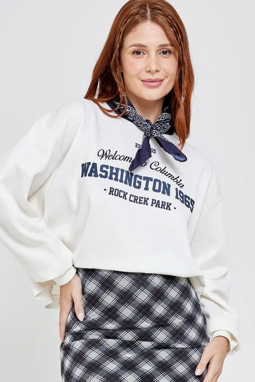 Moletom Feminino Off White Estampa Washington 1965