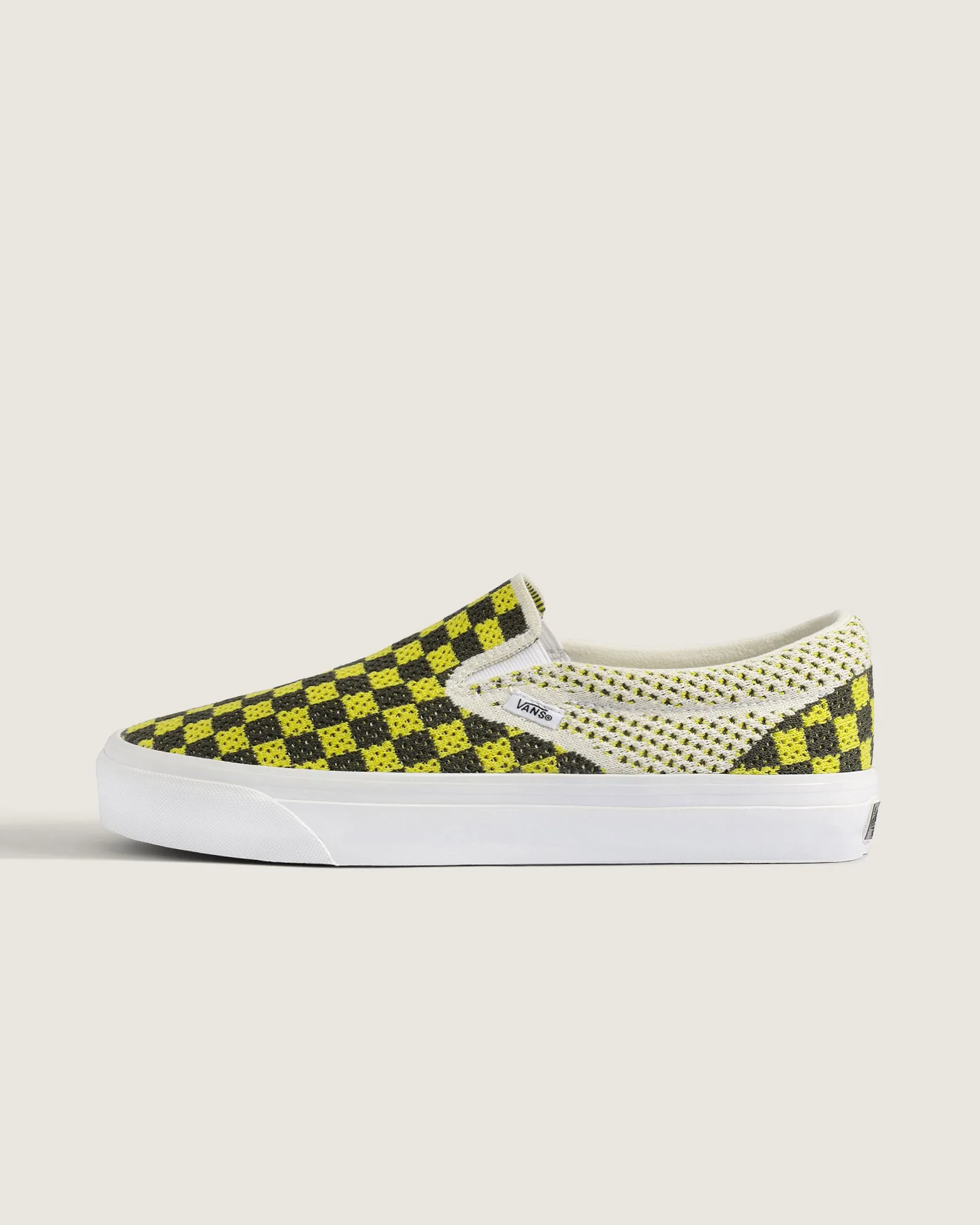 tênis slip-on checkerboard black yellow