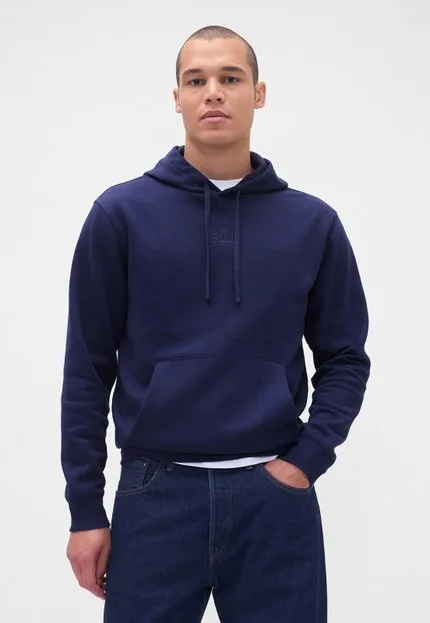 Blusa de Moletom Masculina GAP Logo Azul Marinho