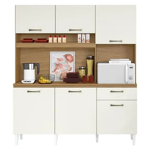 Kit Cozinha Compacta Siena 2000446 Atacama Off White - Aramóveis