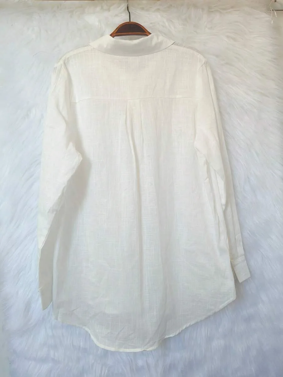Camisa linho Manga Longa Feminina
