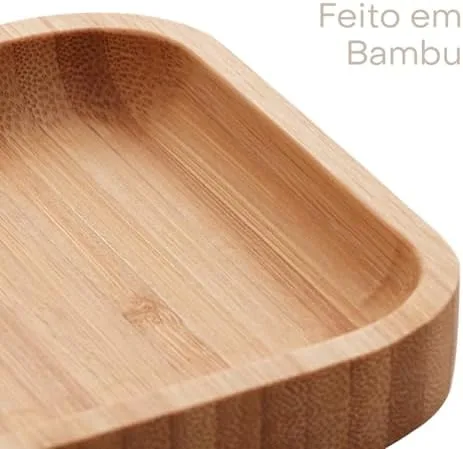 LYOR - Bandeja de Bambu Hire Marrom Natural 20cm - Mesa Posta - Organização - Utensílios de Cozinha - Enxoval - Decoração - Travessa Retangular - Petisqueira - Utilidades Domésticas