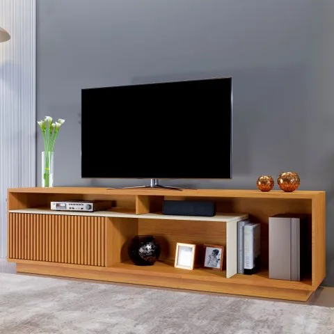 Rack Ripado para TV até 75 Polegadas 100% MDF 200cm Granada