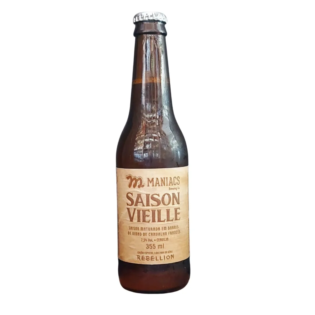 Cerveja Maniacs Rebellion Saison Vieille Saison Maturada em Barris de Vinho de Carvalho Francês 355 ml